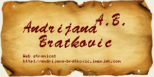 Andrijana Bratković vizit kartica